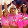 KANSAS CITY, MO - OCTOBER 04:  Kansas City Chiefs cheerleaders perform during the game against the New York Giants on October 4, 2009 at Arrowhead Stadium in Kansas City, Missouri.  (Photo by Jamie Squire/Getty Images)