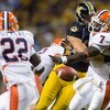 ST. LOUIS, MO - AUGUST 30: Juice Williams #7 of the University of Illinois Fighting Illini has the ball knocked loose against the University of Missouri Tigers during the State Farm Arch Rivalry game at the Edward Jones Dome on August 30, 2008 in St. Loui