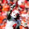 JACKSONVILLE, FL - JANUARY 1:  Larry Asante #4 of the Nebraska Cornhuskers celebrates a recovered turnover during the Konica Minolta Gator Bowl against the Clemson Tigers at Jacksonville Municipal Stadium January 1, 2009 in Jacksonville, Florida.  (Photo 