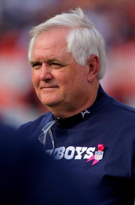 DENVER - OCTOBER 04:  Head coach Wade Phillips of the Denver Broncos leads his team against the Denver Broncos during NFL action at Invesco Field at Mile High on October 4, 2009 in Denver, Colorado. The Broncos defeated the Cowboys 17-10.  (Photo by Doug 