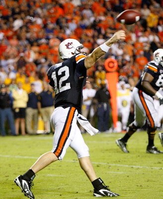 AUBURN, AL - SEPTEMBER 19:  Quarterback Chris Todd #12 of the Auburn Tigers against the West Virginia Mountaineers at Jordan-Hare Stadium on September 19, 2009 in Auburn, Alabama.  (Photo by Kevin C. Cox/Getty Images)
