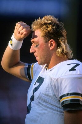 SAN FRANCISCO, CA - NOVEMBER 19:  Quarterback Don Majkowski #7 of the Green Bay Packers looks on during a game against the San Francisco 49ers at Candlestick Park on November 19, 1989 in San Francisco, California.  The Packers won 21-17  (Photo by George 