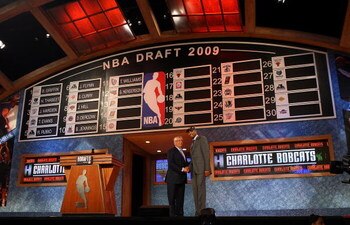 NEW YORK - JUNE 25:  NBA Commissioner David Stern poses for a photograph with the twelth overall draft pick by the Charlotte Bobcats,  Gerald Henderson during the 2009 NBA Draft at the Wamu Theatre at Madison Square Garden June 25, 2009 in New York City. 