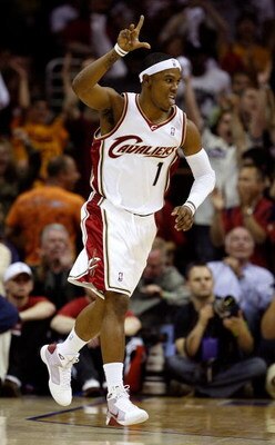 CLEVELAND - MAY 28:  Daniel Gibson #1 of the Cleveland Cavaliers reacts after making a three point basket against the Orlando Magic in Game Five of the Eastern Conference Finals during the 2009 Playoffs at Quicken Loans Arena on May 28, 2009 in Cleveland,