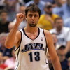 SALT LAKE CITY - MAY 28:  Mehmet Okur #13 of the Utah Jazz reacts against the San Antonio Spurs during Game Four of the Western Conference Finals during the 2007 NBA Playoffs at EnergySolutions Arena on May 28, 2007 in Salt Lake City, Utah. The Spurs defe