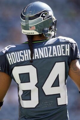 SEATTLE , WA - SEPTEMBER 13:  T.J. Houshmandzadeh #84 of the Seattle Seahawks looks on the field before the game against the St. Louis Rams at Qwest Field on September 13, 2009 in Seattle, Washington. (Photo by Otto Greule Jr/Getty Images)