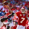 KANSAS CITY, MO - OCTOBER 04:  Quarterback Matt Cassel #7 of the Kansas City Chiefs passes during the game against the New York Giants on October 4, 2009 at Arrowhead Stadium in Kansas City, Missouri.  (Photo by Jamie Squire/Getty Images)