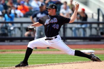 NEW YORK - MAY 13:  Jonathon Niese #49 of the New York Mets throws a pitch against the Atlanta Braves on May 13, 2009 at Citi Field in the Flushing neighborhood of the Queens borough of New York City. The Braves defeated the Mets 8-7 in twelve innings.  (