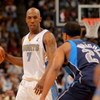 DENVER - MAY 03:  Chauncey Billups #7 of the Denver Nuggets controls the ball as Antoine Wright #21 of the Dallas Mavericks defends in Game One of the Western Conference Semifinals during the 2009 NBA Playoffs at Pepsi Center on May 3, 2009 in Denver, Col