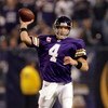 MINNEAPOLIS - OCTOBER 05:  Quarterback Brett Favre #4 of the Minnesota Vikings passes during the game against the Green Bay Packers on October 5, 2009 at Hubert H. Humphrey Metrodome in Minneapolis, Minnesota.  (Photo by Jamie Squire/Getty Images)