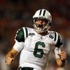 MIAMI - OCTOBER 12:  Quarterback Mark Sanchez #6 of the New York Jets celebrate a touchdown against the Miami Dolphins at Land Shark Stadium on October 12, 2009 in Miami, Florida.  (Photo by Marc Serota/Getty Images)