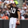 CLEVELAND - OCTOBER 04:  Brady Quinn #10 of the Cleveland Browns looks on against the Cincinnati Bengals during their game at Cleveland Browns Stadium on October 4, 2009 in Cleveland, Ohio. The Bengals defeated the Browns 23-20 in overtime.  (Photo by Jim