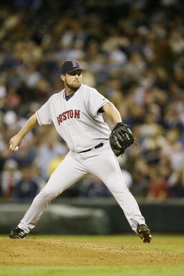 SEATTLE - SEPTEMBER 9:  Terry Adams #53 of the Boston Red Sox pitches against the Seattle Mariners during the game on September 9, 2004 at Safeco Field in Seattle, Washington.  (Photo by Otto Greule Jr/Getty Images)