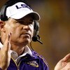 BATON ROUGE, LA - OCTOBER 10:  Head coach Les Miles of the Louisiana State University Tigers looks on during the game against the Florida Gators at Tiger Stadium on October 10, 2009 in Baton Rouge, Louisiana.  (Photo by Kevin C. Cox/Getty Images)