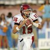 PASADENA, CA - SEPTEMBER 02:  Quarterback Brett Ratliff #15 of the Utah Utes drops back to pass against the UCLA Bruins during the college football game held on Septemeber 2, 2006 at the Rose Bowl in Pasadena, California.  The Bruins defeated the Utes 31-