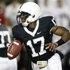 STATE COLLEGE, PA - SEPTEMBER 26: Daryll Clark #17 of the Penn State Nittnay Lions looks for a open receiver while playing the Iowa Hawkeye's on September 26, 2009 at Beaver Stadium in State College, Pennsylvania.  (Photo by Gregory Shamus/Getty Images)