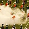 MIAMI GARDENS, FL - OCTOBER 3:  The band as the Miami Hurricanes take the field before their start of the game against the Oklahoma Sooners on October 3, 2009 at Landshark Stadium in Miami Gardens, Florida. (Photo by Doug Benc/Getty Images)