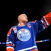 EDMONTON, CANADA - FEBRUARY 27:  Former Edmonton Oilers great Mark Messier #11 salutes his fans as he takes a final skate around the ice during a ceremony to raise his #11 banner to the rafters of Rexall Place prior to the Oilers game against the Phoenix 
