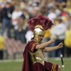 PASADENA, CA - JANUARY 1:  Tommy Trojan, mascot of the USC Trojans entertains the crowd during an intermission in the 2004 Rose Bowl game against the Michigan Wolverines on January 1, 2004 at the Rose Bowl in Pasadena, California. USC defeated Michigan 28