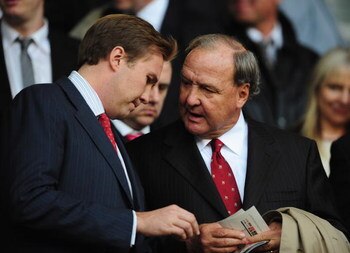LIVERPOOL, UNITED KINGDOM - DECEMBER 16: Liverpool Co-Owner Tom Hicks looks on prior to the Barclays Premier League match between Liverpool and Manchester United at Anfield on December 16, 2007 in Liverpool, England. (Photo by Shaun Botterill/Getty Images