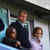 LONDON - MARCH 15: Chelsea owner Roman Abramovich looks on with his girlfriend Daria Zhukova and actress Emma Watson (R) during the Barclays Premier League match between Chelsea and Manchester City at Stamford Bridge on March 15, 2009 in London, England. 