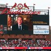 ST. LOUIS, MO - JULY 14:  General view as American League All-Stars watch former President George W. Bush speak on the video board before the 2009 MLB All-Star Game at Busch Stadium on July 14, 2009 in St Louis, Missouri. (Photo by Jamie Squire/Getty Imag