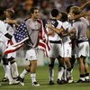 COLUMBUS, OH - SEPTEMBER 3:  Team USA celebrates after defeating Mexico in the 2006 World Cup Qualifying match at Crew Stadium on September 3, 2005 in Columbus, Ohio. The USA won 2-0.  (Photo by Jonathan Daniel/Getty Images)