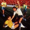 OCT 1989:  TONY MEOLA (ON FLOOR) AND JOHN HARKES OF THE US NATIONAL SOCCER CELEBRATE AFTER DEFEATING TRINIDAD AND TOBAGO 1-0 TO QUALIFY FOR THE 1990 WORLD CUP FINALS. Mandatory Credit: RUSSELL CHEYNE/ALLSPORT