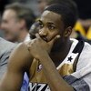 CLEVELAND - APRIL 21:  Gilbert Arenas #0 of the Washington Wizards looks on from the bench late in the game while playing the Cleveland Cavaliers in Game Two of the Eastern Conference Quarterfinals during the 2008 NBA Playoffs at Quicken Loans Arena April