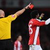 LONDON - DECEMBER 21:  Emmanuel Adebayor of Arsenal reacts as he is sent off by referee Howard Webb during the Barclays Premier League match between Arsenal and Liverpool at the Emirates Stadium on December 21, 2008 in London, England.  (Photo by Clive Ma