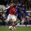 LONDON, ENGLAND - APRIL 20:  Robert Pires of Arsenal battles with Claude Makelele of Chelsea during the Barclays Premiership match between Chelsea and Arsenal at Stamford Bridge on April 20, 2005 in London, England.  (Photo by Ben Radford/Getty Images)