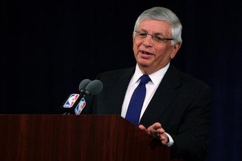 NEW YORK - JULY 24:  NBA Commissioner David Stern speaks to the media during a press conference to discuss the ongoing investigation of NBA referee Tim Donaghy July 24, 2007 at the Westin Hotel in New York City. Tim Donaghy allegedly bet on NBA matches th