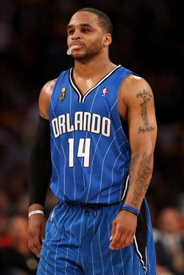 LOS ANGELES, CA - JUNE 07:  Jameer Nelson #14 of the Orlando Magic reacts before losing 101-96 to the Los Angeles Lakers in Game Two of the 2009 NBA Finals at Staples Center on June 7, 2009 in Los Angeles, California. NOTE TO USER: User expressly acknowle