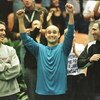 9 Apr 2000: Andre Agassi of the U.S. clowns around with Alex O''Brien (L) and Brad Gilbert (R) during Pete Sampras vs Slava Dosedel of the Czech Republic straight sets win 6-4, 6-4, 6-6 (6-2) in the quarterfinal matches of the Davis Cup at the Great Weste