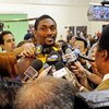 EL SEGUNDO, CA - SEPTEMBER 29: Ron Artest #37 of the Los Angeles Lakers speaks to reporters during Lakers media day at the Lakers training facility on September 29, 2009 in El Segundo, California.  NOTE TO USER: User expressly acknowledges and agrees that