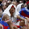 CLEVELAND - FEBRUARY 22: Allen Iverson #1 of the Detroit Pistons looks on from the bench during a loss to the Cleveland Cavaliers on February 22, 2009 at the Quicken Loans Arena in Cleveland, Ohio. Cleveland won the game 99-78. NOTE TO USER: User expressl