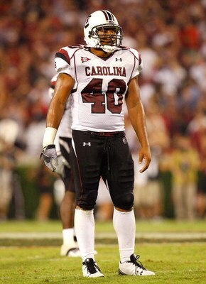 ATHENS, GA - SEPTEMBER 12:  Eric Norwood #40 of the South Carolina Gamecocks against the Georgia Bulldogs at Sanford Stadium on September 12, 2009 in Athens, Georgia.  (Photo by Kevin C. Cox/Getty Images)
