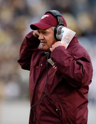 ATLANTA - OCTOBER 17:  Head coach Frank Beamer of the Virginia Tech Hokies looks on from the sidelines against the Georgia Tech Yellow Jackets at Bobby Dodd Stadium on October 17, 2009 in Atlanta, Georgia.  (Photo by Kevin C. Cox/Getty Images)