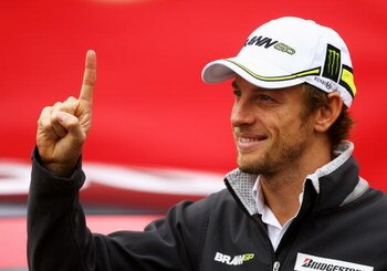 LONDON, ENGLAND - OCTOBER 20:  New Formula One World Champion Jenson Button of Great Britain and Brawn GP poses for Virgin Media's SpeedWeek50 photocall at Bluewater Shopping Centre on October 20, 2009 in London, England.  (Photo by Paul Gilham/Getty Imag