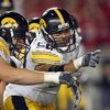 MADISON, WI - SEPTEMBER 22: Rafael Eubanks#52 of the Iowa Hawkeyes points against the Wisconsin Badgers at Camp Randall Stadium September 22, 2007 in Madison, Wisconsin. (Photo by Jonathan Daniel/Getty Images)