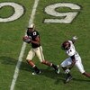 WEST LAFAYETTE, IN - SEPTEMBER 20: Wide receiver Aaron Valentin #17 of the Purdue Boilermakers makes a pass reception against LaVarus Williams #24 of the Central Michigan Chippewas at Ross-Ade Stadium on September 20, 2008 in West Lafayette, Indiana.  (Ph