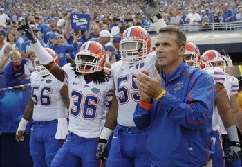 LEXINGTON, KY - SEPTEMBER 26:  Head coach Urban Meyer of the Florida Gators waits to take the field with his team before the game against the Kentucky Wildcats at Commonwealth Stadium on September 26, 2009 in Lexington, Kentucky. (Photo by Andy Lyons/Gett