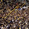 ATLANTA - OCTOBER 17:  Fans bring down the goal post in the North End Zone after the Georgia Tech Yellow Jackets 28-23 win over the Virginia Tech Hokies at Bobby Dodd Stadium on October 17, 2009 in Atlanta, Georgia.  (Photo by Kevin C. Cox/Getty Images)