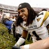 ATHENS, GA - NOVEMBER 29:  Safety Morgan Burnett #1 of the Georgia Tech Yellow Jackets celebrates near the Sanford Stadium hedges after the game against the Georgia Bulldogs at Sanford Stadium on November 29, 2008 in Athens, Georgia.  The Yellow Jackets b