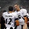 TAMPA, FL - OCTOBER 15: Quarterback Zach Collaros #12 of the Cincinnati Bearcats talks with injured quarterback Tony Pike #15 during play against the University of South Florida Bulls October 15, 2009 at Raymond James Stadium in Tampa, Florida.  (Photo by