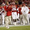 TUSCALOOSA - OCTOBER 17:  Head coach Nick Saban of the Alabama Crimson Tide celebrates a field goal during the game against the South Carolina Gamecocks at Bryant-Denny Stadium on October 17, 2009 in Tuscaloosa, Alabama.  The Crimson Tide beat the Gamecoc