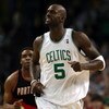 BOSTON - DECEMBER 05:  Kevin Garnett #5 of the Boston Celtics celebrates his shotl in the second half against the Portland Trail Blazers on December 5, 2008 at TD Banknorth Garden in Boston, Massachusetts. The Celtics defeated the Trail Blazers 93-78.  NO