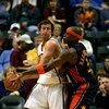 INDIANAPOLIS - JANUARY 16:  Troy Murphy #3 of the Indiana Pacers looks for an outlet pass while being gaurded by Al Harrington #3 of the Golden State Warriors January 16, 2008 at Conseco Fieldhouse in Indianapolis, Indiana.  (Photo by Matthew Stockman/Get