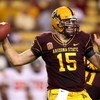 TEMPE, AZ - OCTOBER 03:  Quarterback Danny Sullivan #15 of the Arizona State Sun Devils throws a pass during the college football game against the Oregon State Beavers at Sun Devil Stadium on October 3, 2009 in Tempe, Arizona. The Beavers defeated the Sun