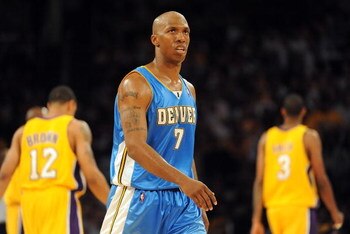 LOS ANGELES, CA - MAY 27:  Chauncey Billups #7 of the Denver Nuggets looks on in the third quarter against the Los Angeles Lakers in Game Five of the Western Conference Finals during the 2009 NBA Playoffs at Staples Center on May 27, 2009 in Los Angeles, 